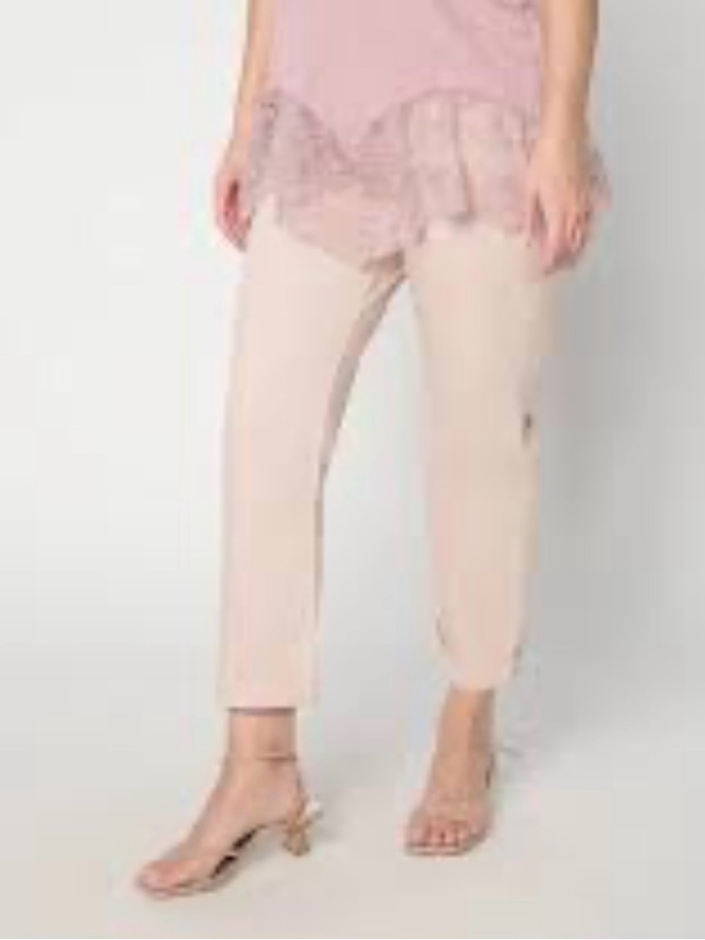 NWOT LOGO by Lori Goldstein Pull-On Boyfriend Crop Pants Comfort Waistband 12P